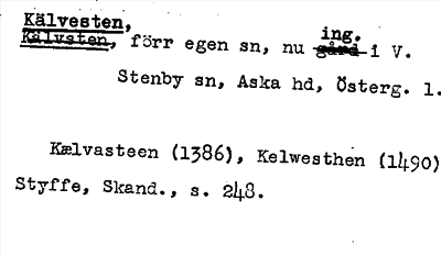 Bild på arkivkortet för arkivposten Kälvesten