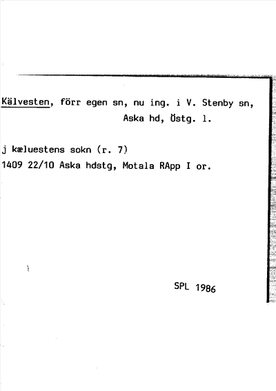 Bild på arkivkortet för arkivposten Kälvesten