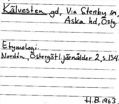 Bild på arkivkortet för arkivposten Kälvesten