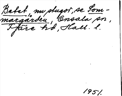 Bild på arkivkortet för arkivposten Betet