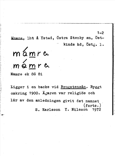 Bild på arkivkortet för arkivposten Mamre