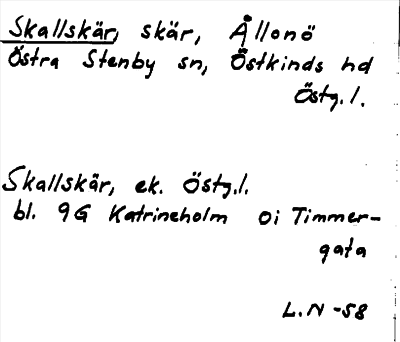 Bild på arkivkortet för arkivposten Skallskär