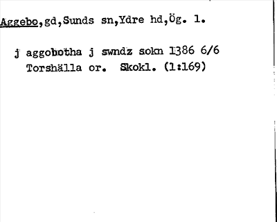 Bild på arkivkortet för arkivposten Aggebo