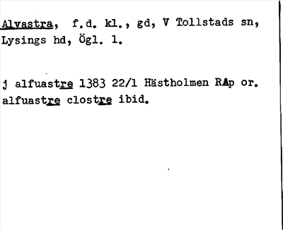 Bild på arkivkortet för arkivposten Alvastra