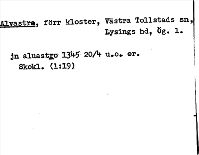 Bild på arkivkortet för arkivposten Alvastra