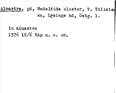 Bild på arkivkortet för arkivposten Alvastra