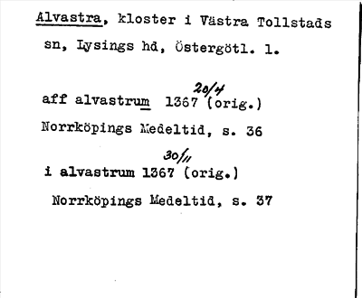 Bild på arkivkortet för arkivposten Alvastra