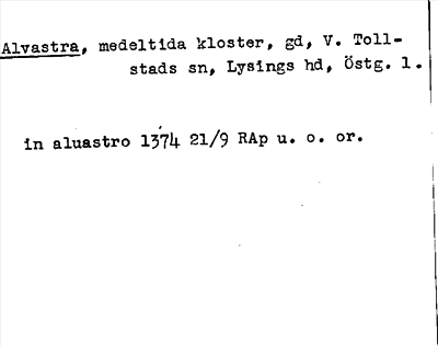 Bild på arkivkortet för arkivposten Alvastra