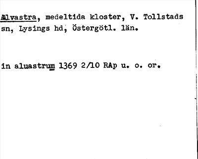 Bild på arkivkortet för arkivposten Alvastra