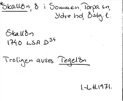 Bild på arkivkortet för arkivposten *Skallön