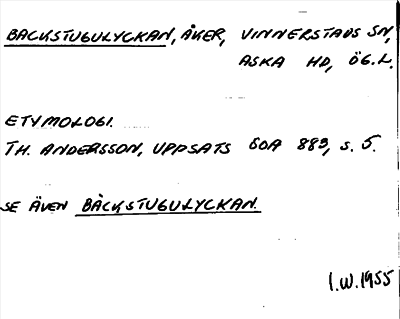 Bild på arkivkortet för arkivposten Backstugulyckan, se även Bäckstugulyckan