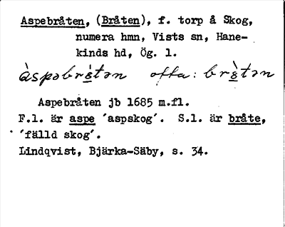 Bild på arkivkortet för arkivposten Aspebråten, (Bråten)