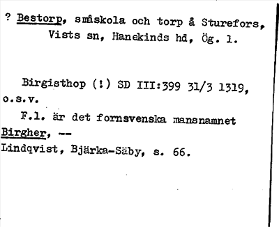 Bild på arkivkortet för arkivposten ?Bestorp