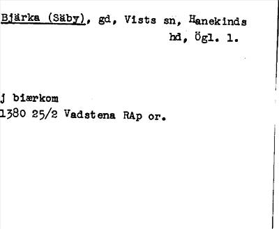 Bild på arkivkortet för arkivposten Bjärka (Säby)