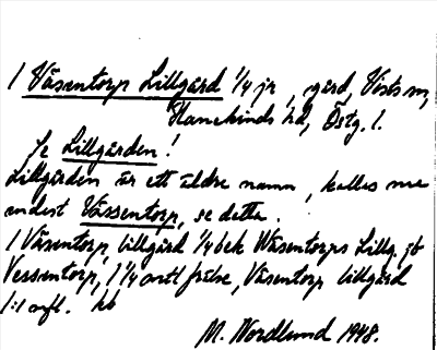 Bild på arkivkortet för arkivposten Väsentorp Lillgård