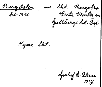 Bild på arkivkortet för arkivposten Bergdalen