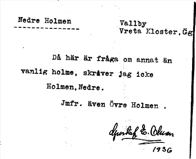 Bild på arkivkortet för arkivposten Nedre Holmen
