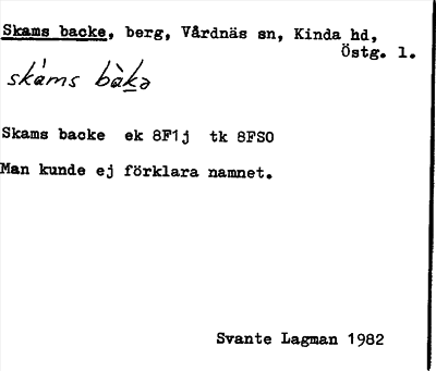 Bild på arkivkortet för arkivposten Skams backe