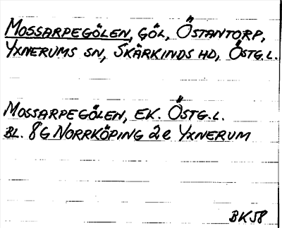 Bild på arkivkortet för arkivposten Mossarpegölen