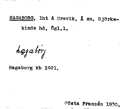 Bild på arkivkortet för arkivposten Hagaborg