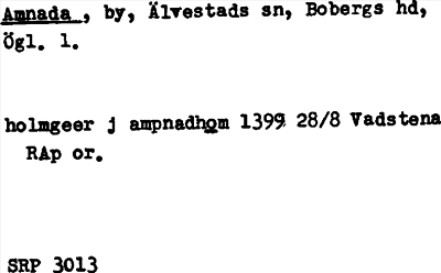 Bild på arkivkortet för arkivposten Amnada