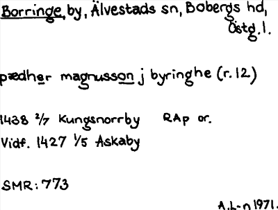 Bild på arkivkortet för arkivposten Borringe