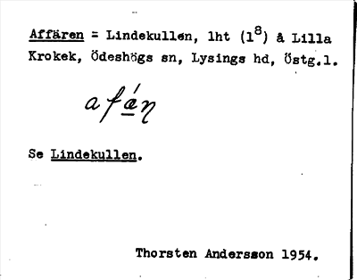 Bild på arkivkortet för arkivposten Affären