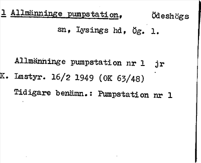 Bild på arkivkortet för arkivposten Allmänninge pumpstation