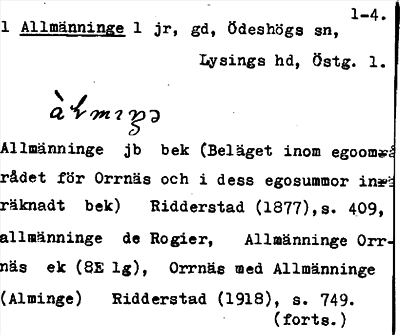 Bild på arkivkortet för arkivposten Allmänninge