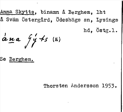Bild på arkivkortet för arkivposten Anna Skytts