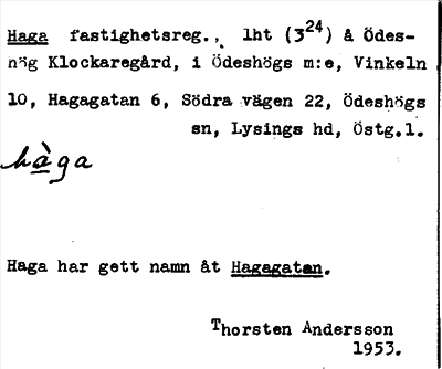 Bild på arkivkortet för arkivposten Haga