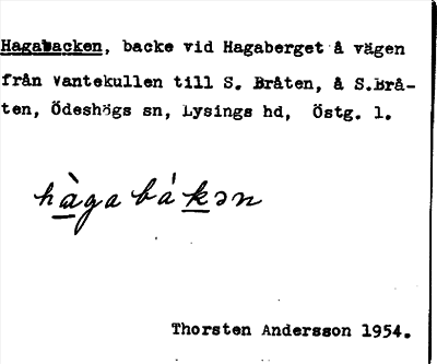 Bild på arkivkortet för arkivposten Hagabacken