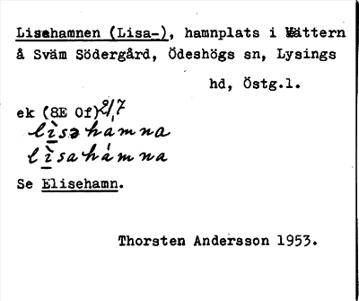 Bild på arkivkortet för arkivposten Lisehamnen (Lisa-)