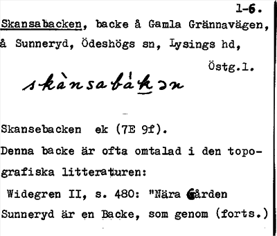 Bild på arkivkortet för arkivposten Skansabacken