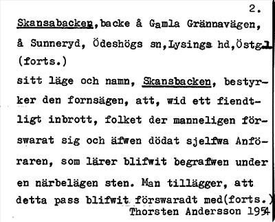 Bild på arkivkortet för arkivposten Skansabacken