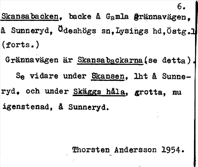 Bild på arkivkortet för arkivposten Skansabacken