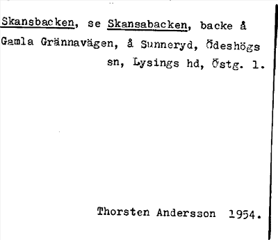 Bild på arkivkortet för arkivposten Skansbacken, se Skansabacken