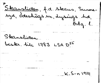 Bild på arkivkortet för arkivposten *Skansliden
