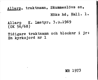 Bild på arkivkortet för arkivposten Allarp