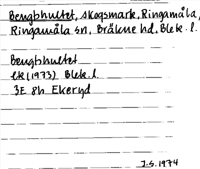 Bild på arkivkortet för arkivposten Bengtshultet