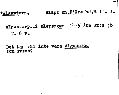 Bild på arkivkortet för arkivposten *Algustorp