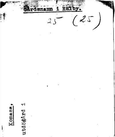 Bild på arkivkortet för arkivposten Gårdsnamn i Rälby