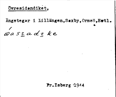 Bild på arkivkortet för arkivposten Övresidandiket