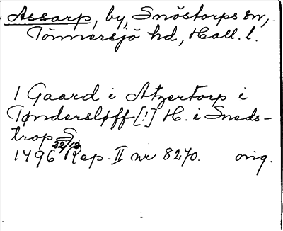 Bild på arkivkortet för arkivposten Assarp