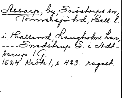 Bild på arkivkortet för arkivposten Assarp