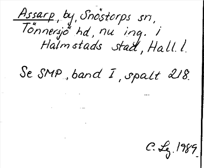 Bild på arkivkortet för arkivposten Assarp