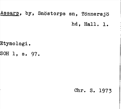 Bild på arkivkortet för arkivposten Assarp