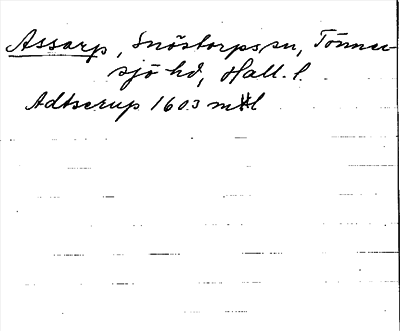 Bild på arkivkortet för arkivposten Assarp