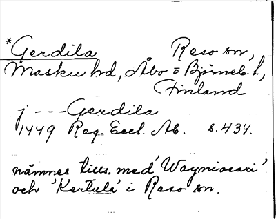 Bild på arkivkortet för arkivposten *Gerdila