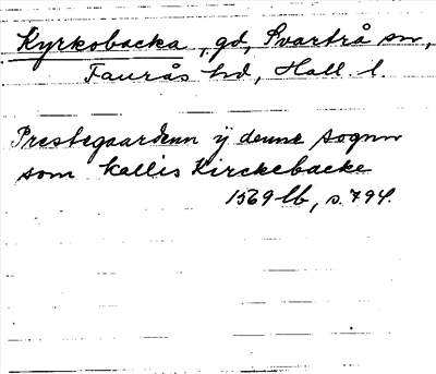 Bild på arkivkortet för arkivposten Kyrkobacka